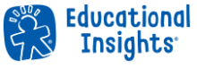 A blue logo with a "cookie cutter" outline of a child. Next to it, the words "Educational Insights" in blue.