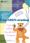 Software cover with a cartoon image of a bear in the lower right holding two balloons and waving.