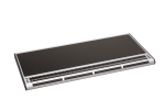 A slender, black rectangular device lined in gray around the edges with black braille keys at the bottom.