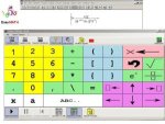 8 x 5 box software grid with numbers and mathematical symbols. 