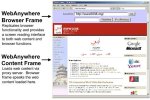WebAnywhere browser frame and content frame.