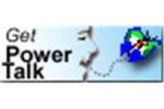 An illustration of a butterfly on the right and the words "Get PowerTalk" on the left.