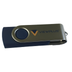 Black and gold USB drive that contains the software of the suite.