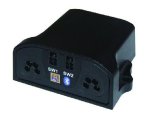 Small black device with two jack-socket inputs.