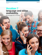 Image of group of people on phones with Vocalizer description across top.
