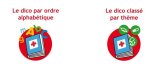 Icons for the health dictionary, which includes a book with a red cross in the middle.