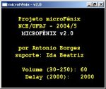 microFenix computer interface with a black background and yellow and white text.