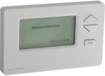 Thermostat with display screen and control options of increasing and decreasing the temperature along with the menu button.