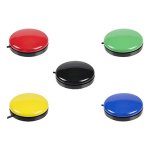 Five different colored (Red, Green, Black, Yellow, Blue) round button switches.