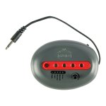 Black, oval-shaped device with mode indication lights, mode switching button, and 3.5 mm connector.