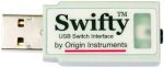 USB drive with Swifty logo.