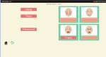 A screenshot of a quiz on matching emotions. There is a 2x2 grid with drawn faces having different expressions showing emotions. To the left are four text boxes labeled with an emotion.
