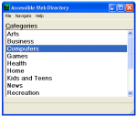A dialogue box with a list of categories, with the category "Computers" selected in blue.