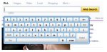 a search browser screen with virtual keyboard underneath search bar
