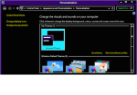 A screenshot of a Windows browser in high-contrast mode, which features a black background and white and yellow font.