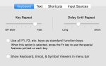 Screenshot of Key Repeat settings in Mac OS System Preferences. 