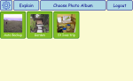 Screenshot of digital photo albums with option to view and edit the albums.