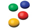 round, button-style switches, shown here in green, yellow, blue, and red.