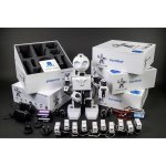 Robot with product boxes and additional sensors and chargers.