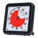 Medium-sized, black, and square timer with red disk that disappears as the time runs down.