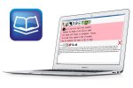ReadIt App Icon next to laptop displaying software in use on screen.