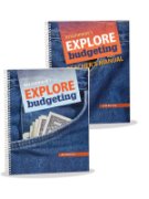 Two workbooks, the Explore Budgeting teacher manual and the Explore Budgeting student book.