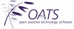 A large, rectangular shape with three purple oat drawings on the left and the word OATS in all caps on the right.