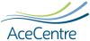 The words "AceCentre" in dark blue with three curved blue and green lines above against a white background.