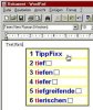 Word processing screen with word prediction menu.