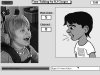 Screenshot of a photo of a child talking on the left and a drawing of a child talking on the right, with two timer counters in between.