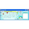 On-screen keyboard that includes function keys, arrow keys, and menu options.