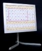 Board on Mouted Stand with 88 boxes representing a computer keyboard, 11 across and 8 down.