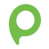 PictoAccess icon featuring a stylized letter P that is a round green circle with a very short tail.