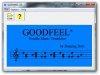GOODFEEL software showing musical notation in blue.