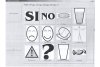 Pictogram symbol menu showing simply drawn facial expressions, food items, and punctuation symbols like question mark and exclamation.