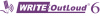 A purple logo with a pencil to the left and the number 6 to the right with the words Write:OutLoud in the middle.