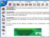 Screen shot of QualiWORD Word processor text with a green on-screen keyboard.