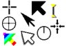 Large and colorful cursors and pointers.
