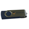 Black and gold USB drive that contains the software of the suite.