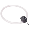 Circular loop of hollow transparent tubing with switch connected.