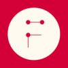 FotoOto App logo featuring a white circle with 3 connected dots on a red background.