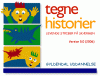 Tegnehistorier software cover with cartoon illustrations of a boy and a crocodile-like animal.
