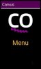 A screenshot of a menu page on a smartphone. The background is black, with "CO" in bold, white letters. 