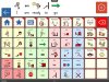 The main screen of Clicker Communicator app offering a grid of options filled with picture symbols.